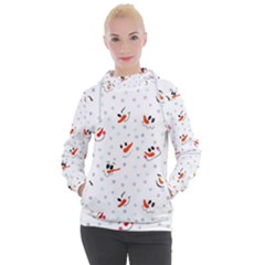 Cute Faces Of Snowmen Women s Hooded Pullover by SychEva