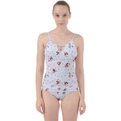 Cute Faces Of Snowmen Cut Out Top Tankini Set by SychEva