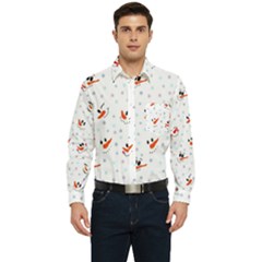 Cute Faces Of Snowmen Men s Long Sleeve Pocket Shirt  by SychEva