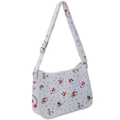 Cute Faces Of Snowmen Zip Up Shoulder Bag by SychEva