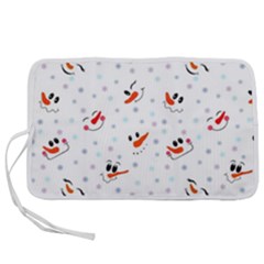 Cute Faces Of Snowmen Pen Storage Case (l) by SychEva