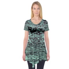 Blue Waves Flow Series 5 Short Sleeve Tunic  by DimitriosArt