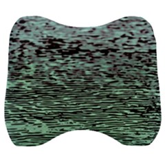 Blue Waves Flow Series 5 Velour Head Support Cushion by DimitriosArt