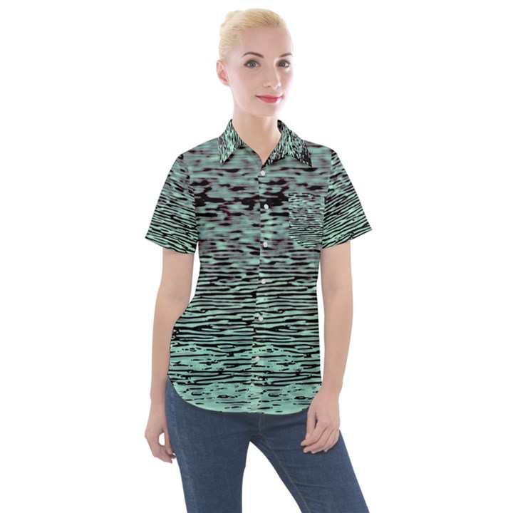 Blue Waves Flow Series 5 Women s Short Sleeve Pocket Shirt