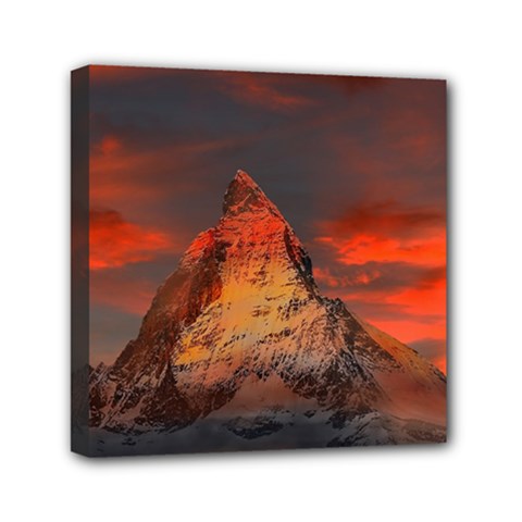 Switzerland-zermatt-mountains-snow Mini Canvas 6  X 6  (stretched)