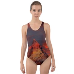 Switzerland-zermatt-mountains-snow Cut-out Back One Piece Swimsuit