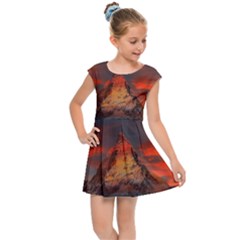 Switzerland-zermatt-mountains-snow Kids  Cap Sleeve Dress