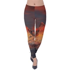 Switzerland-zermatt-mountains-snow Velvet Leggings