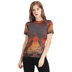 Switzerland-zermatt-mountains-snow Women s Short Sleeve Rash Guard