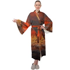 Switzerland-zermatt-mountains-snow Maxi Velour Kimono