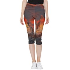 Switzerland-zermatt-mountains-snow Inside Out Lightweight Velour Capri Leggings 