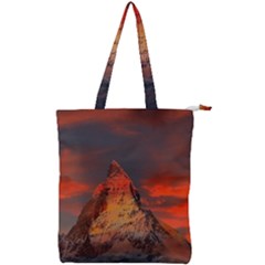 Switzerland-zermatt-mountains-snow Double Zip Up Tote Bag by Pakrebo