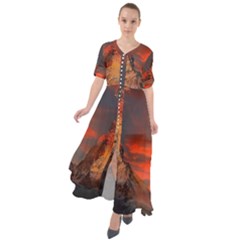 Switzerland-zermatt-mountains-snow Waist Tie Boho Maxi Dress