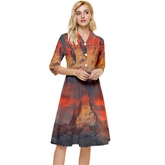 Switzerland-zermatt-mountains-snow Classy Knee Length Dress