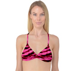 Pink  Waves Flow Series 3 Reversible Tri Bikini Top by DimitriosArt