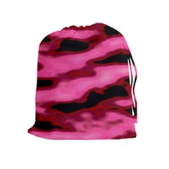 Pink  Waves Flow Series 3 Drawstring Pouch (xl) by DimitriosArt