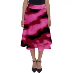 Pink  Waves Flow Series 3 Perfect Length Midi Skirt by DimitriosArt