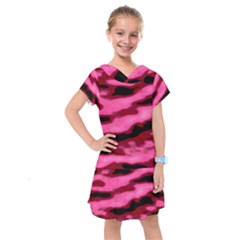 Pink  Waves Flow Series 3 Kids  Drop Waist Dress by DimitriosArt