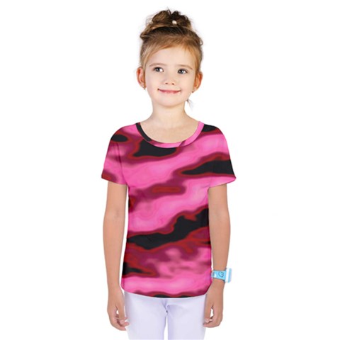 Pink  Waves Flow Series 3 Kids  One Piece Tee by DimitriosArt