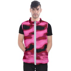 Pink  Waves Flow Series 3 Men s Puffer Vest by DimitriosArt