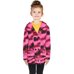 Pink  Waves Flow Series 3 Kids  Double Breasted Button Coat by DimitriosArt