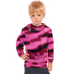 Pink  Waves Flow Series 3 Kids  Hooded Pullover by DimitriosArt