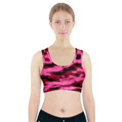 Pink  Waves Flow Series 3 Sports Bra With Pocket by DimitriosArt