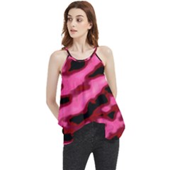 Pink  Waves Flow Series 3 Flowy Camisole Tank Top by DimitriosArt