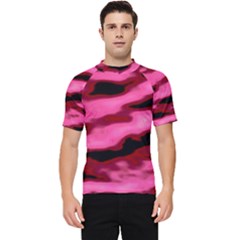 Pink  Waves Flow Series 3 Men s Short Sleeve Rash Guard by DimitriosArt