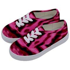 Pink  Waves Flow Series 3 Kids  Classic Low Top Sneakers by DimitriosArt