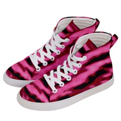 Pink  Waves Flow Series 3 Women s Hi-top Skate Sneakers by DimitriosArt