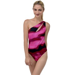 Pink  Waves Flow Series 3 To One Side Swimsuit by DimitriosArt