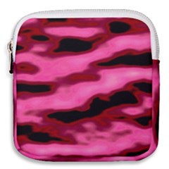 Pink  Waves Flow Series 3 Mini Square Pouch by DimitriosArt