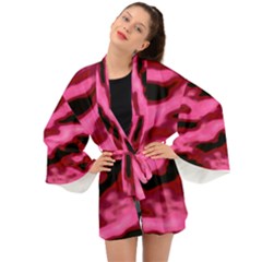 Pink  Waves Flow Series 3 Long Sleeve Kimono