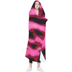 Pink  Waves Flow Series 3 Wearable Blanket by DimitriosArt