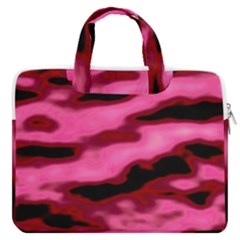 Pink  Waves Flow Series 3 Macbook Pro Double Pocket Laptop Bag