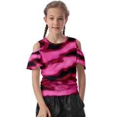 Pink  Waves Flow Series 3 Kids  Butterfly Cutout Tee