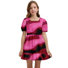 Pink  Waves Flow Series 3 Kids  Short Sleeve Dolly Dress