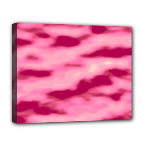 Pink  Waves Flow Series 4 Deluxe Canvas 20  X 16  (stretched) by DimitriosArt