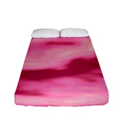 Pink  Waves Flow Series 4 Fitted Sheet (full/ Double Size) by DimitriosArt