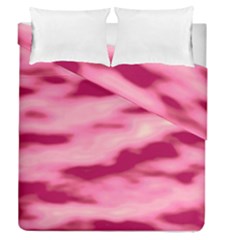 Pink  Waves Flow Series 4 Duvet Cover Double Side (queen Size) by DimitriosArt