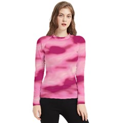 Pink  Waves Flow Series 4 Women s Long Sleeve Rash Guard by DimitriosArt