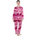 Pink  Waves Flow Series 4 Satin Long Sleeve Pajamas Set View1