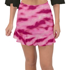 Pink  Waves Flow Series 4 Fishtail Mini Chiffon Skirt by DimitriosArt