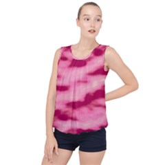 Pink  Waves Flow Series 4 Bubble Hem Chiffon Tank Top by DimitriosArt