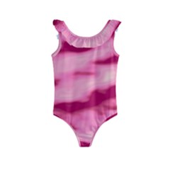 Pink  Waves Flow Series 4 Kids  Frill Swimsuit by DimitriosArt