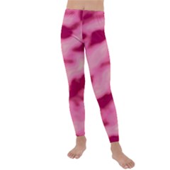 Pink  Waves Flow Series 4 Kids  Lightweight Velour Leggings by DimitriosArt