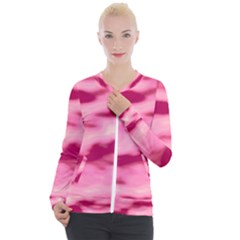 Pink  Waves Flow Series 4 Casual Zip Up Jacket