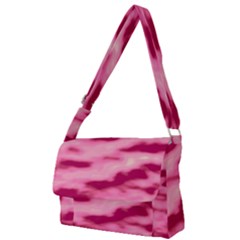 Pink  Waves Flow Series 4 Full Print Messenger Bag (l) by DimitriosArt