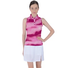 Pink  Waves Flow Series 4 Women s Sleeveless Polo Tee by DimitriosArt